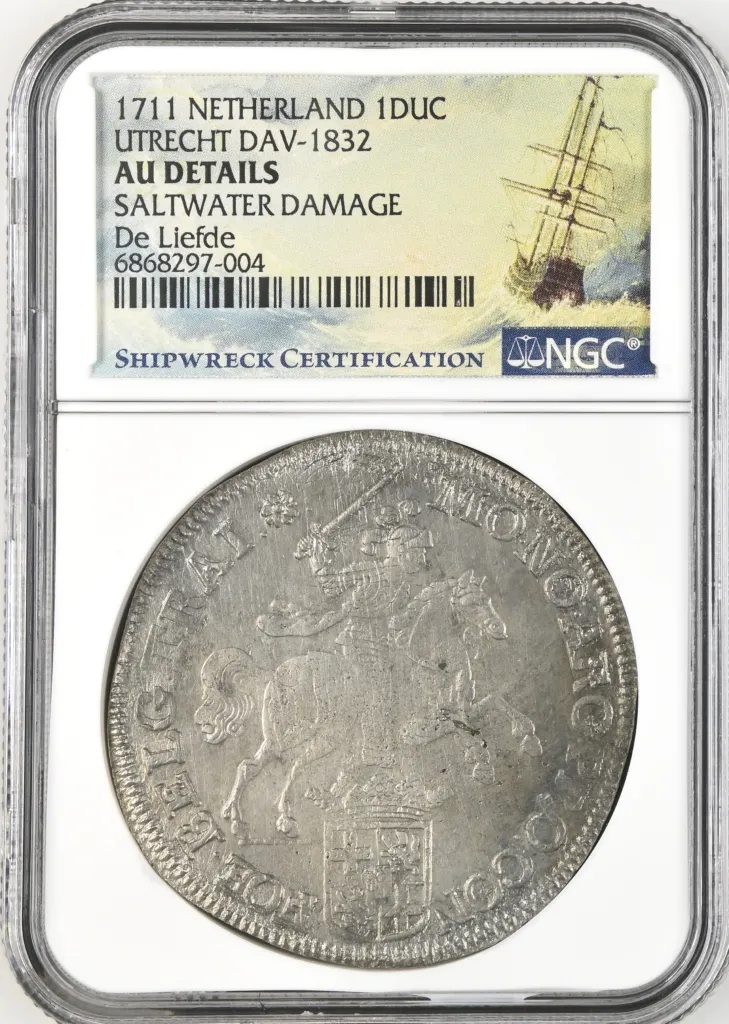 Netherlands DeLiefde (1711) Ducatoon 1711 Utrecht NGC AU Details DAV-1832 0157743