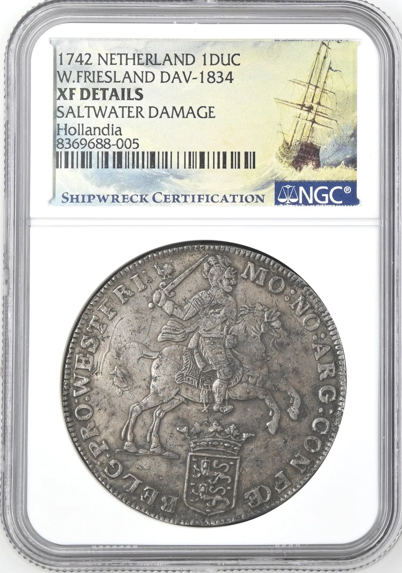 Europe Hollandia (1743) Netherlands Shipwreck Coins World Coins Netherlands Hollandia (1743) Ducatoon 1742 West Friesland DAV-1834 NGC XF Details 0157746 Netherlands Hollandia (1743) Ducatoon 1742 West Friesland DAV-1834 NGC XF Details 0157746Netherlands Hollandia (1743) Ducatoon 1742 West Friesland DAV-1834 NGC XF Details 0157746