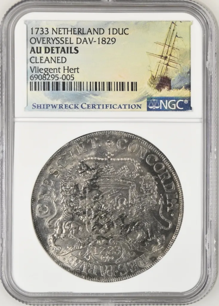Netherlands Vliegenthart (1735) Ducatoon 1733 Overyssel DAV-1829 NGC AU Details 0157747