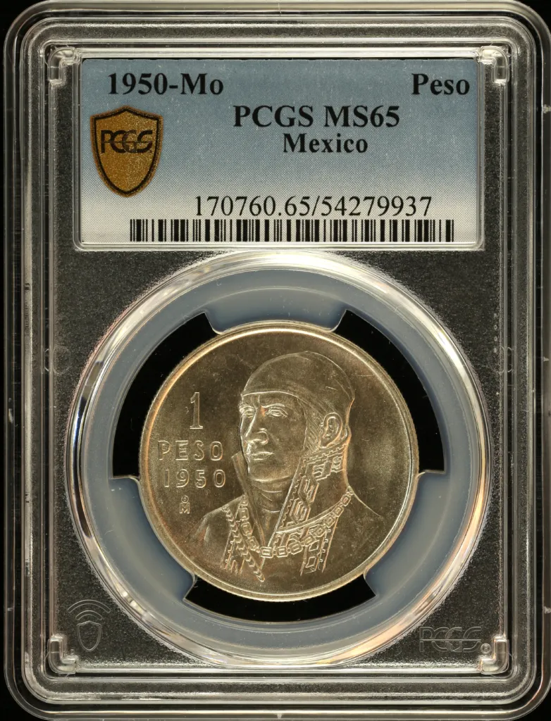 Modern Silver & Minors Peso 1950 Mo PCGS MS65 0157478