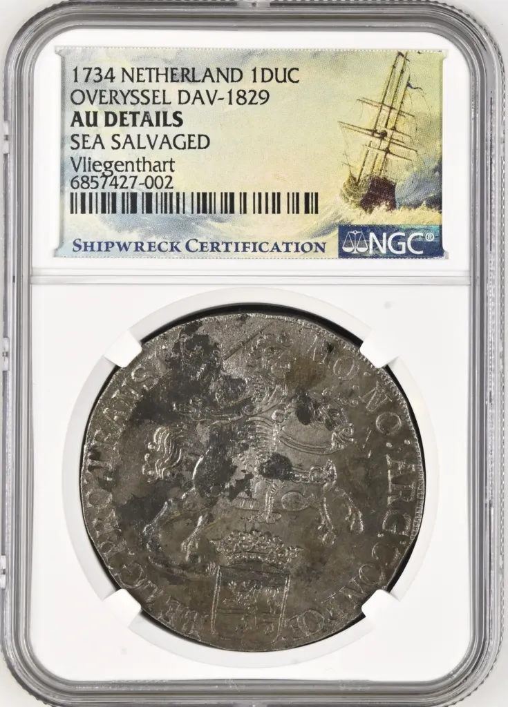 Netherlands Vliegenthart (1735) Ducatoon 1734 Overyssel DAV-1829 NGC AU Details 0157750