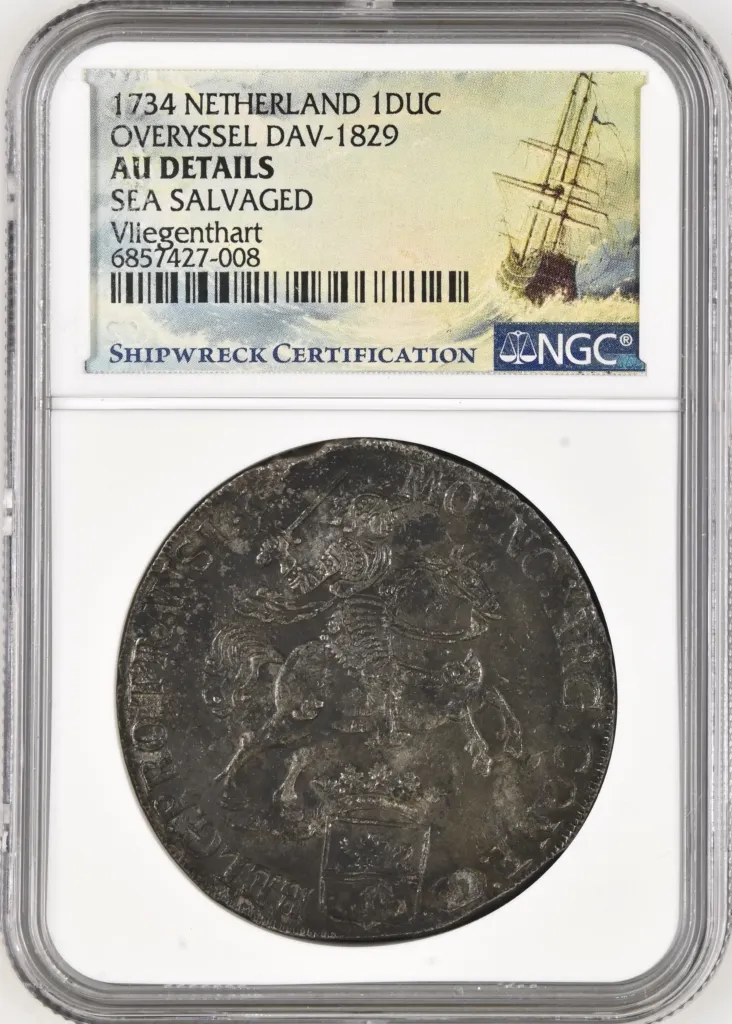 Netherlands Vliegenthart (1735) Ducatoon 1734 Overyssel DAV-1829 NGC AU Details 0157751
