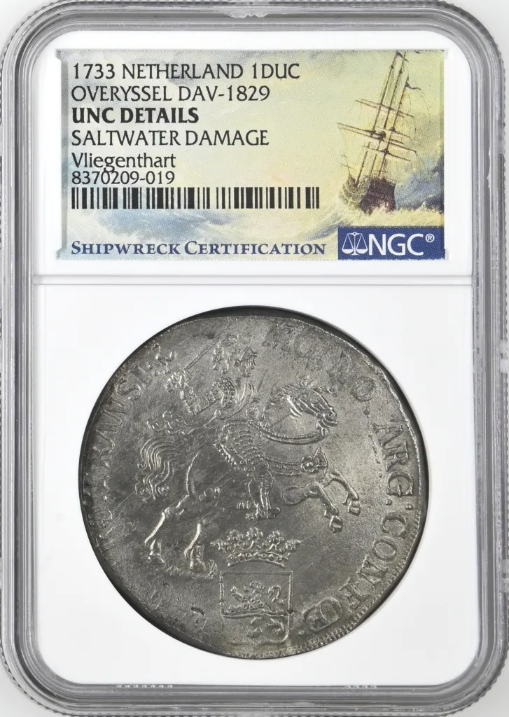 Netherlands Vliegenthart (1735) Ducatoon 1733 Overyssel DAV-1829 NGC UNC Details 0157753