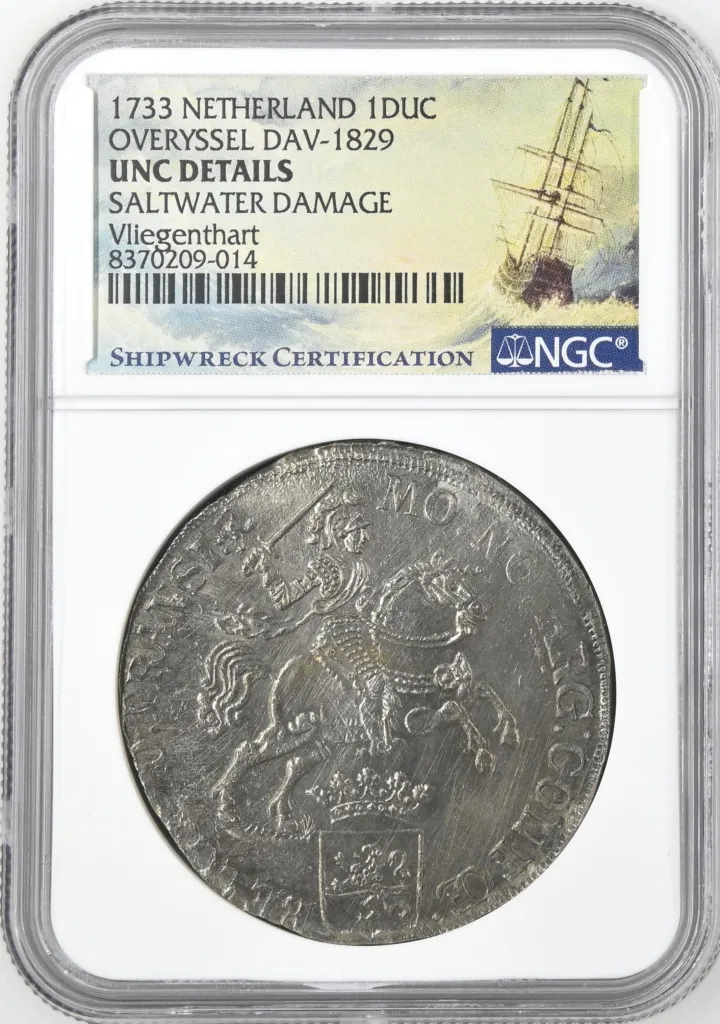 Netherlands Vliegenthart (1735) Ducatoon 1733 Overyssel DAV-1829 NGC UNC Details 0157755