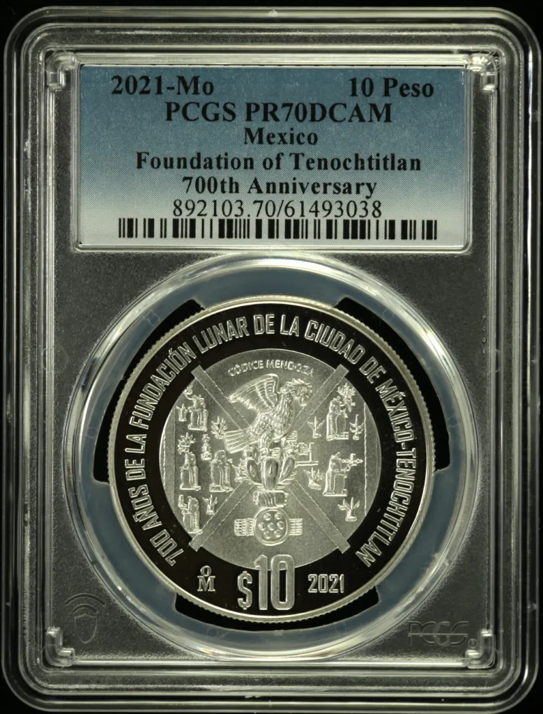 Modern Silver & Minors 10 Peso 2021 Mo PCGS PR70DCAM 0156712