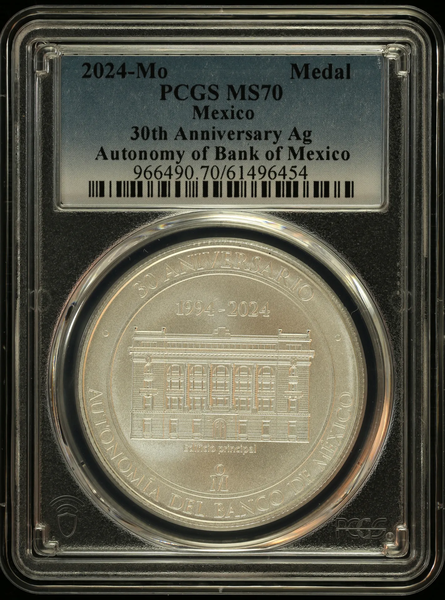 Medals & Tokens Mexican Coins Medals & Tokens 30th Anniversary of the Autonomy of Banco de Mexico Silver Medal 2024 Mo PCGS MS70 0157577 Medals & Tokens 30th Anniversary of the Autonomy of Banco de Mexico Silver Medal 2024 Mo PCGS MS70 0157577