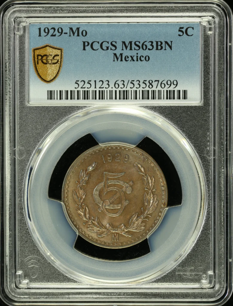 Modern Silver & Minors 5 Centavo 1929 Mo PCGS MS63BN 0157843