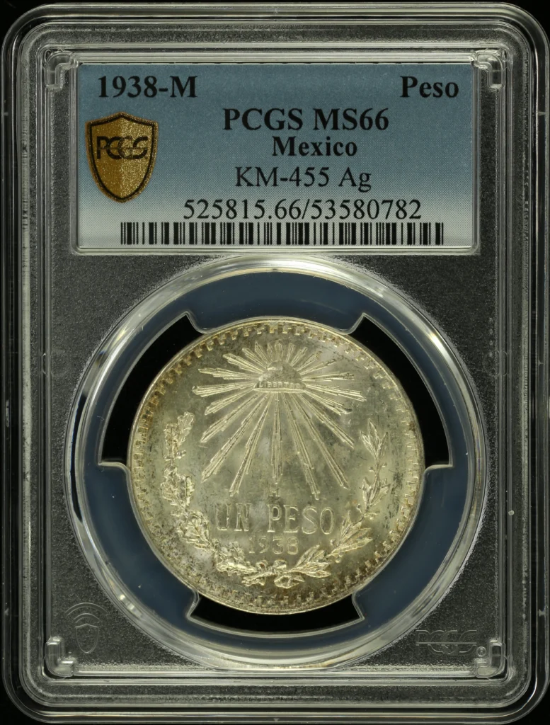 Modern Silver & Minors Peso 1938 M PCGS MS66 KM-455 0157855