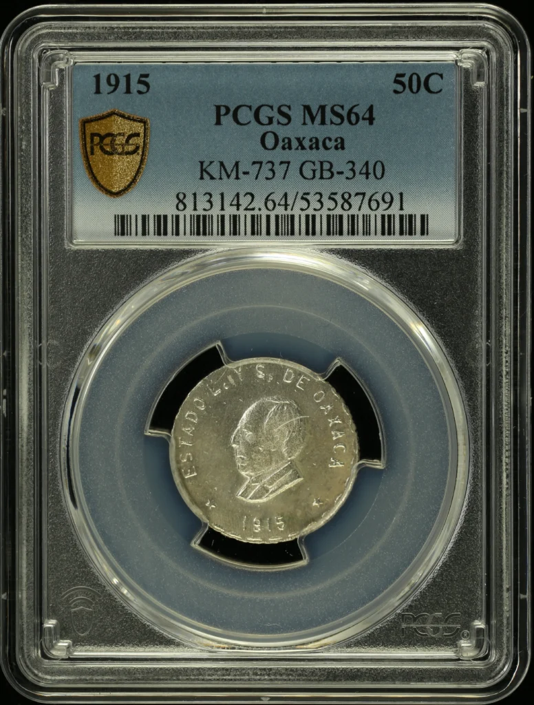 Oaxaca 50 Centavo 1915 Oaxaca PCGS MS64 KM-737 0157964