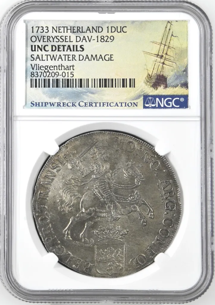 Netherlands Vliegenthart (1735) Ducatoon 1733 Overyssel DAV-1829 NGC UNC Details 0157758