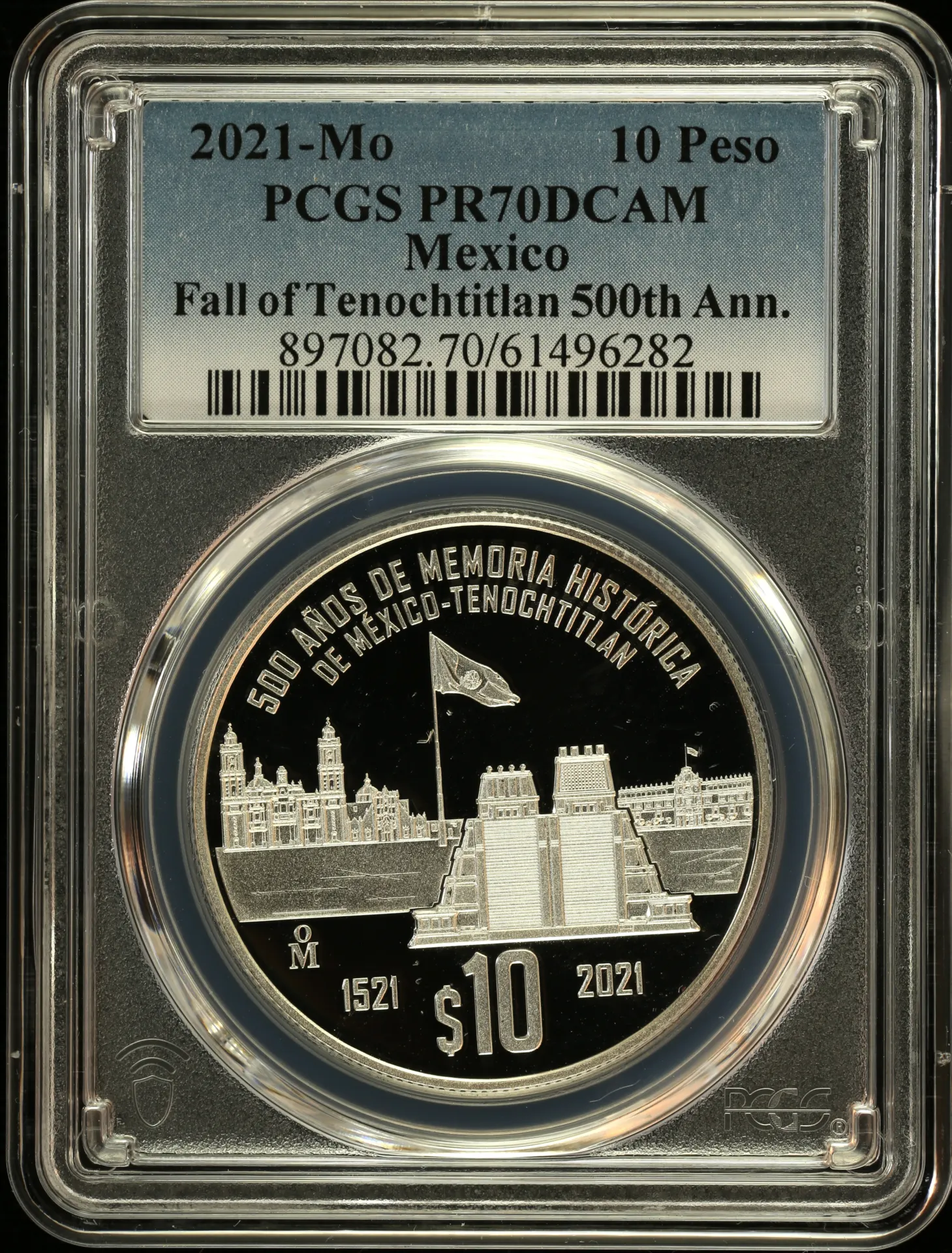 10 Peso Mexican Coins Modern Silver & Minors Modern Silver & Minors 10 Peso 2021 Mo PCGS PR70DCAM 0157611 Modern Silver & Minors 10 Peso 2021 Mo PCGS PR70DCAM 0157611