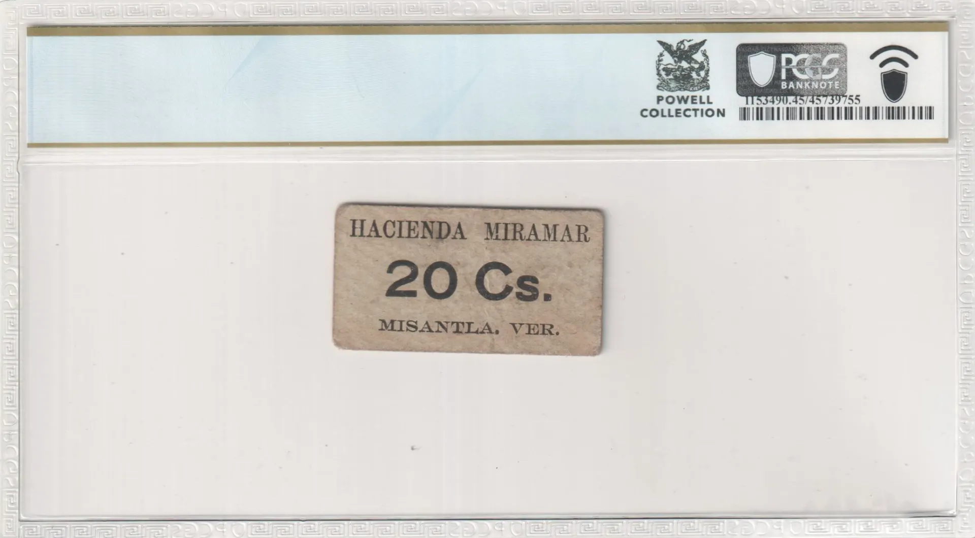 Mexican Currency Revolutionary Currency Revolutionary Currency 20 Centavos 1914 Veracruz M4040 PCGS XF45 f_35611 Revolutionary Currency 20 Centavos 1914 Veracruz M4040 PCGS XF45 f_35611Revolutionary Currency 20 Centavos 1914 Veracruz M4040 PCGS XF45 f_35611 - Image 2