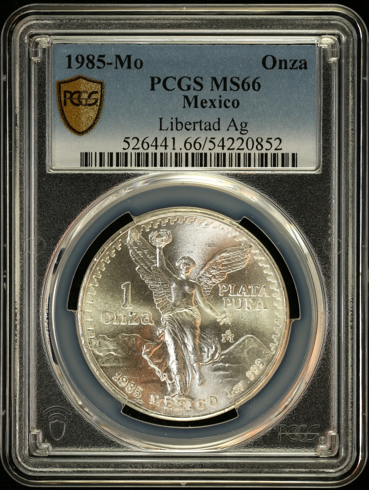 Mexican Coins Modern Silver & Minors Onza Modern Silver & Minors Onza 1985 Mo PCGS MS66 0157653 Modern Silver & Minors Onza 1985 Mo PCGS MS66 0157653