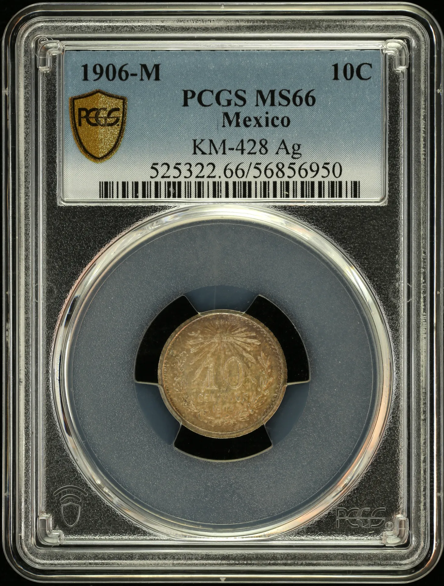 10 Centavo Mexican Coins Modern Silver & Minors Modern Silver & Minors 10 Centavo 1906 M KM-428 PCGS MS66 0157674 Modern Silver & Minors 10 Centavo 1906 M KM-428 PCGS MS66 0157674