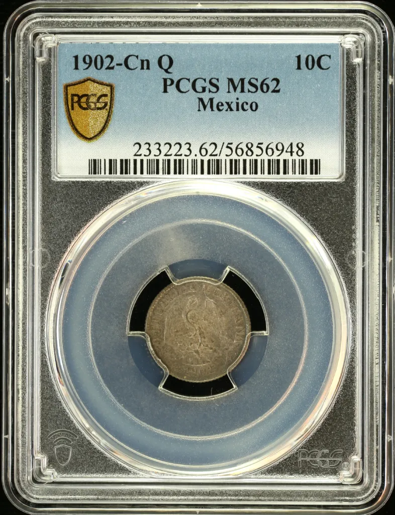 Mexican Coins Republic Silver & Minors Republic Silver & Minors 10 Centavo 1902 Cn Q PCGS MS62 0157676 Republic Silver & Minors 10 Centavo 1902 Cn Q PCGS MS62 0157676