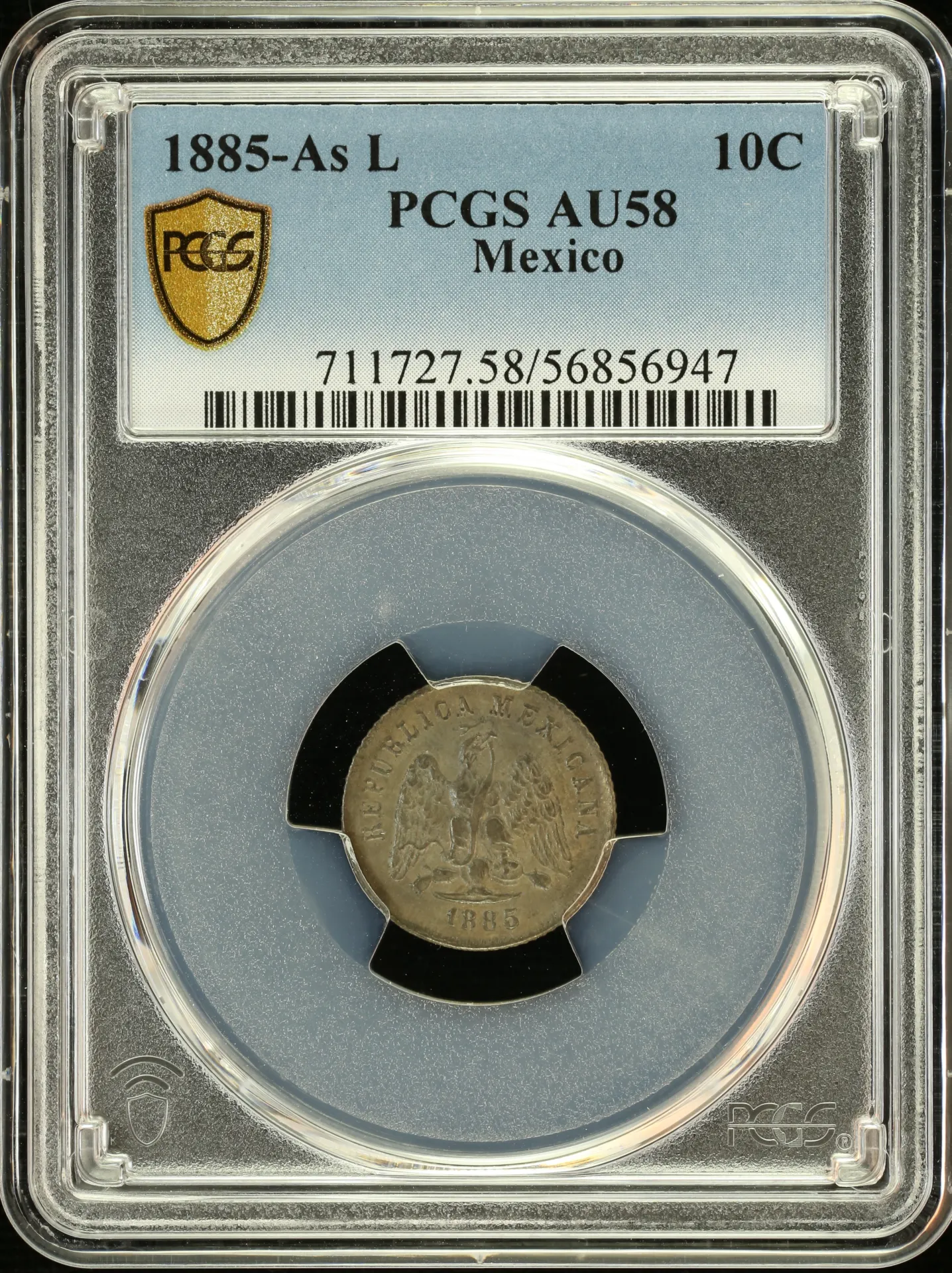 Mexican Coins Republic Silver & Minors Republic Silver & Minors 10 Centavo 1885 As L PCGS AU58 0157681 Republic Silver & Minors 10 Centavo 1885 As L PCGS AU58 0157681Republic Silver & Minors 10 Centavo 1885 As L PCGS AU58 0157681
