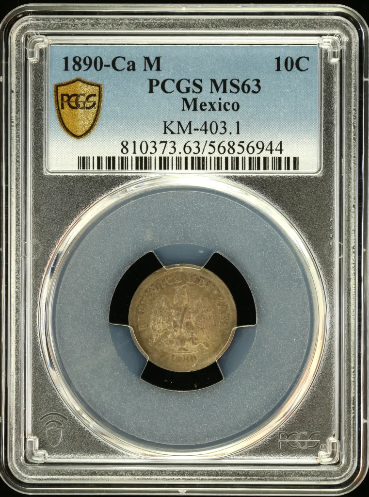 Mexican Coins Republic Silver & Minors Republic Silver & Minors 10 Centavo 1890 Ca M PCGS MS63 0157682 Republic Silver & Minors 10 Centavo 1890 Ca M PCGS MS63 0157682