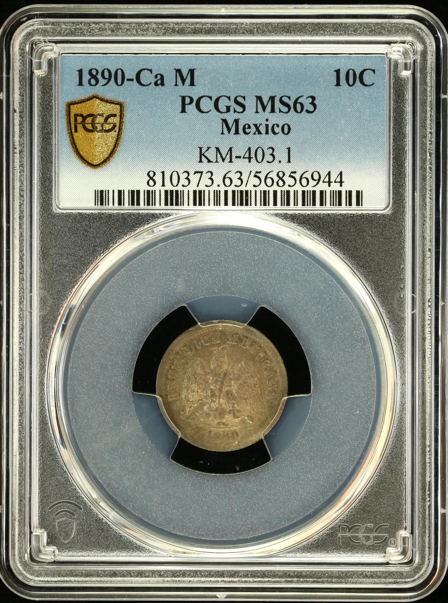Mexican Coins Republic Silver & Minors Republic Silver & Minors 10 Centavo 1890 Ca M PCGS MS63 0157682 Republic Silver & Minors 10 Centavo 1890 Ca M PCGS MS63 0157682Republic Silver & Minors 10 Centavo 1890 Ca M PCGS MS63 0157682