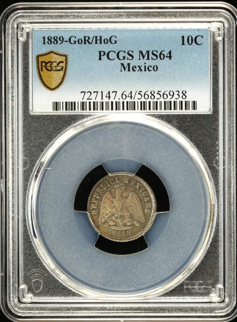 Mexican Coins Republic Silver & Minors Republic Silver & Minors 10 Centavo 1889 Go/Ho R/G PCGS MS64 0157685 Republic Silver & Minors 10 Centavo 1889 Go/Ho R/G PCGS MS64 0157685