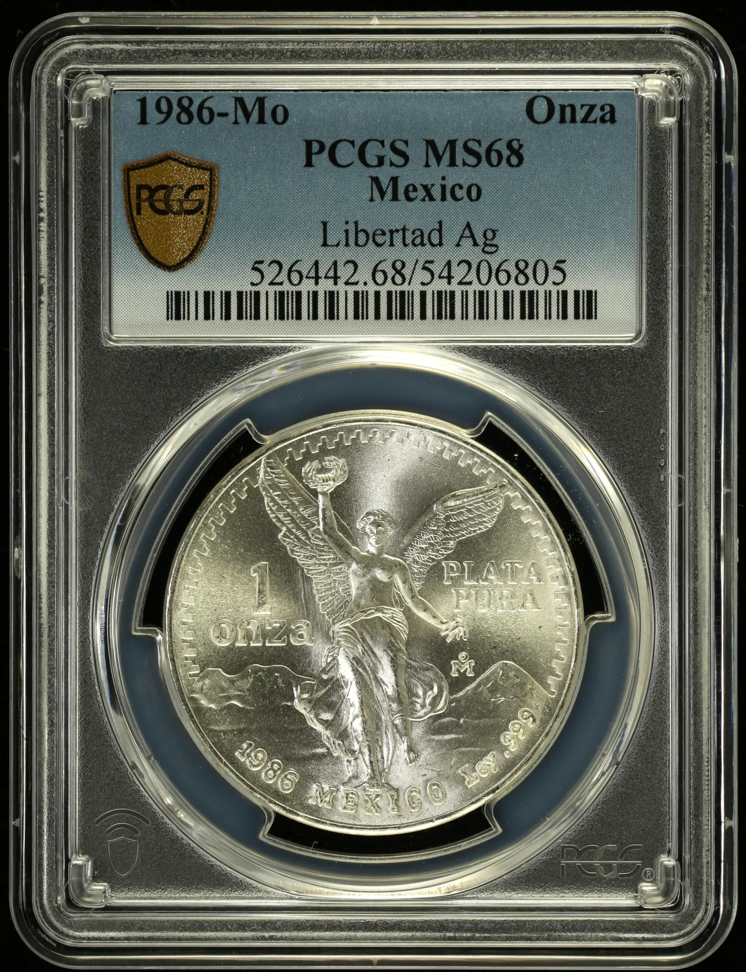 Modern Silver & Minors Onza 1986 Mo PCGS MS68 0157692