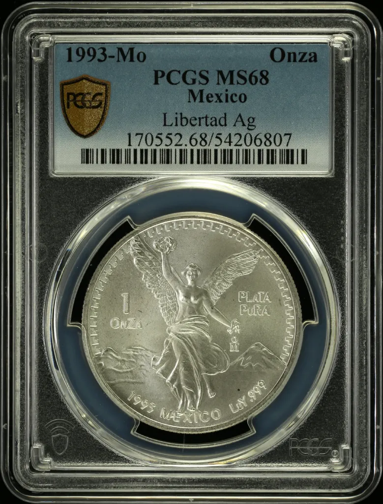 Mexican Coins Modern Silver & Minors Onza Modern Silver & Minors Onza 1993 Mo PCGS MS68 0157693 Modern Silver & Minors Onza 1993 Mo PCGS MS68 0157693