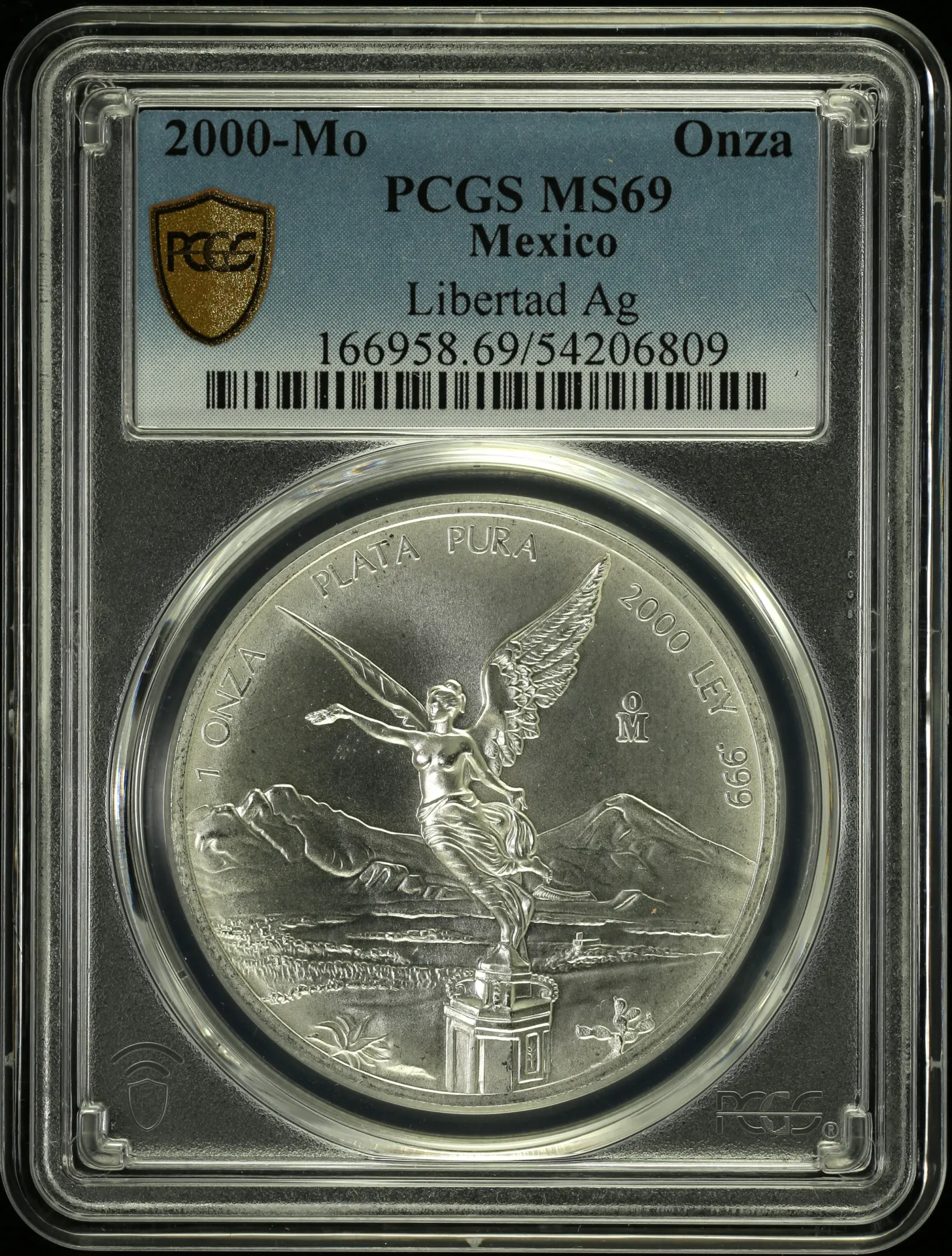 Modern Silver & Minors Onza 2000 Mo PCGS MS69 0157695