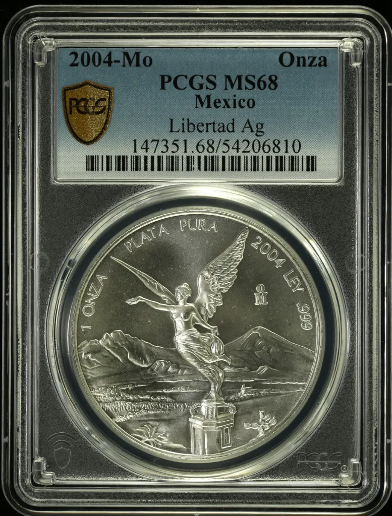 Mexican Coins Modern Silver & Minors Onza Modern Silver & Minors Onza 2004 Mo PCGS MS68 0157696 Modern Silver & Minors Onza 2004 Mo PCGS MS68 0157696