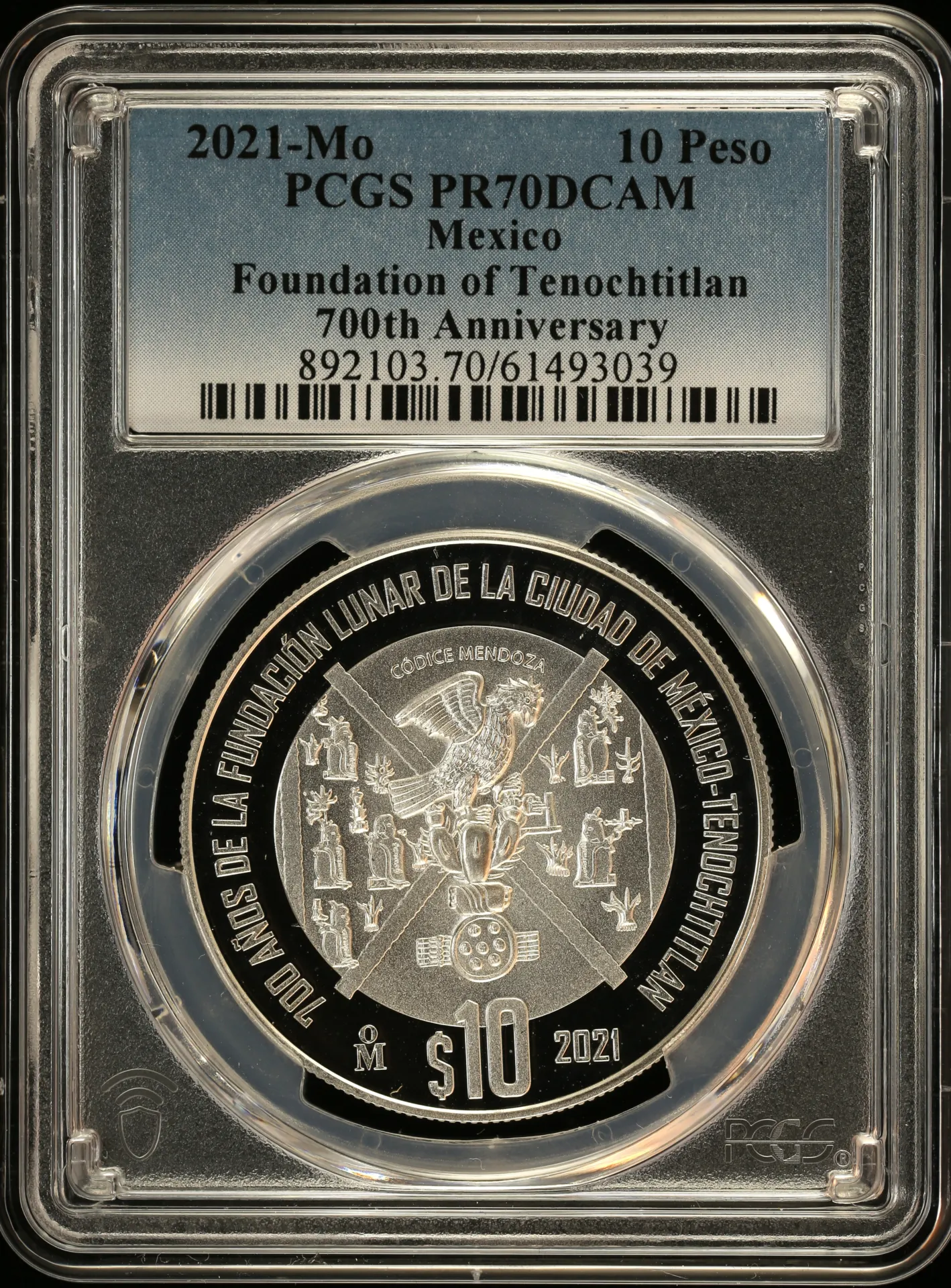 Modern Silver & Minors 10 Peso 2021 Mo PCGS PR70DCAM 0156713