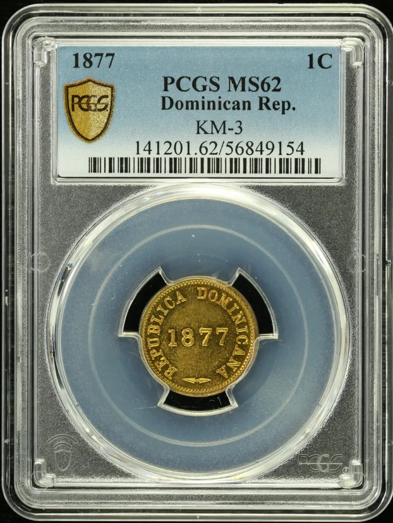 Dominican Republic Cent 1877 KM-3 PCGS MS62 0157997