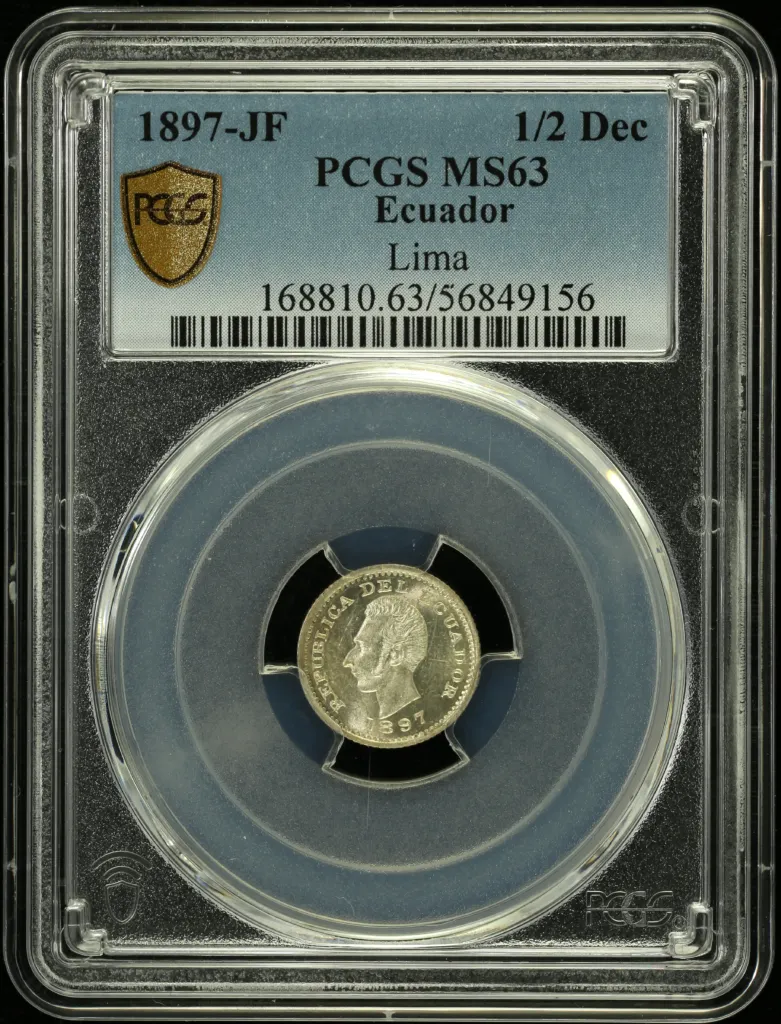 Ecuador 1/2 Dec 1897 Lima JF PCGS MS63 0157998