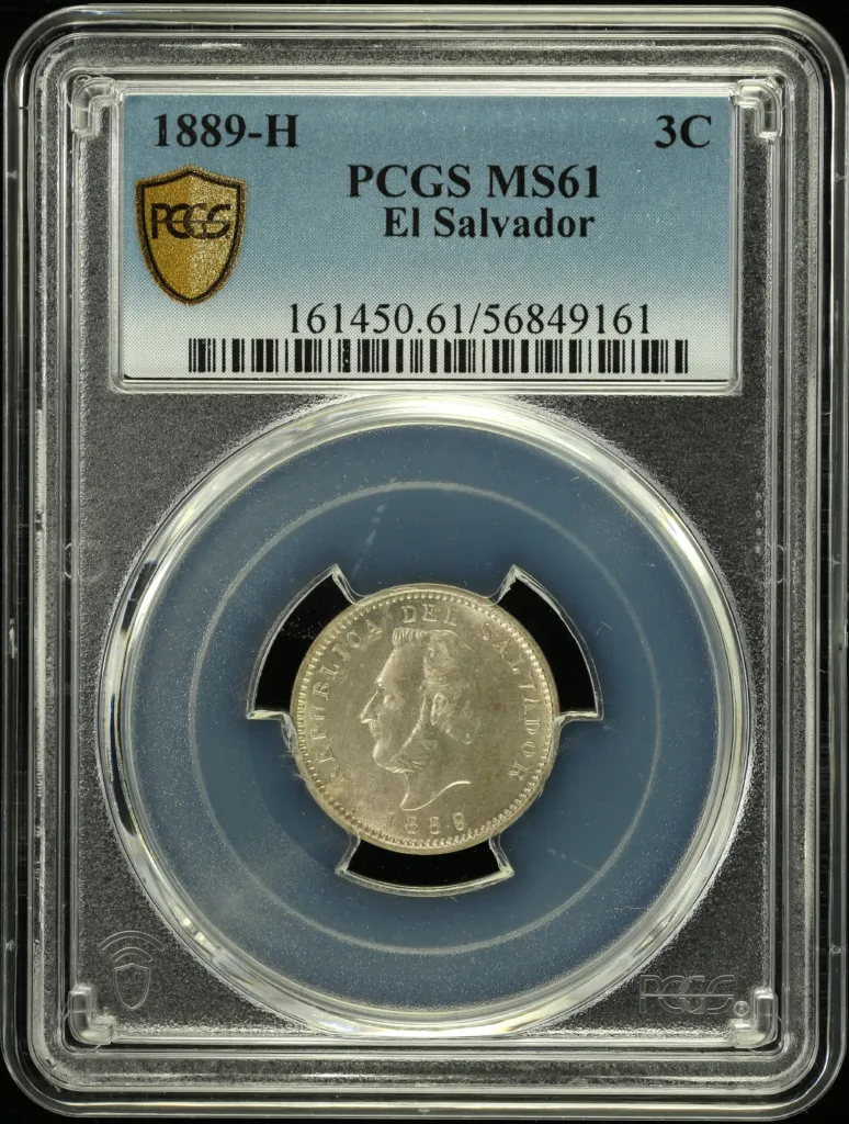 El Salvador 3 Cent 1889 H PCGS MS61 0157999