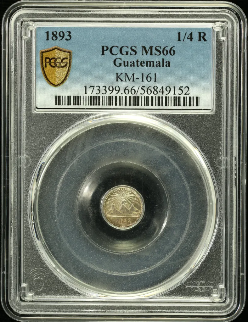 Guatemala 1/4 Real 1893 KM-161 PCGS MS66 0158000