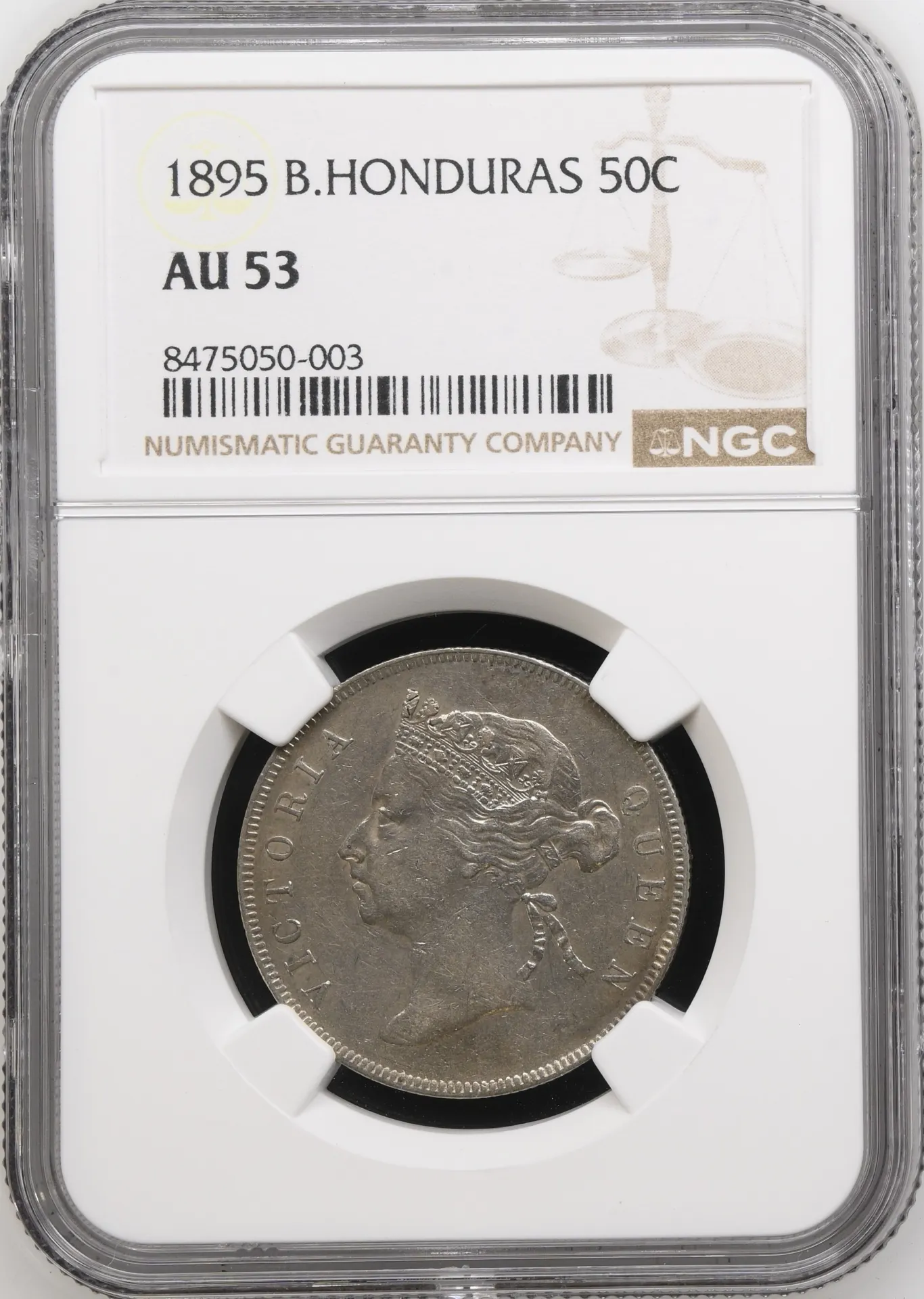 British Honduras 50 Cent 1895 NGC AU53 0158006