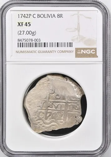 Bolivia 8 Reales 1742 P C NGC XF45 0158009