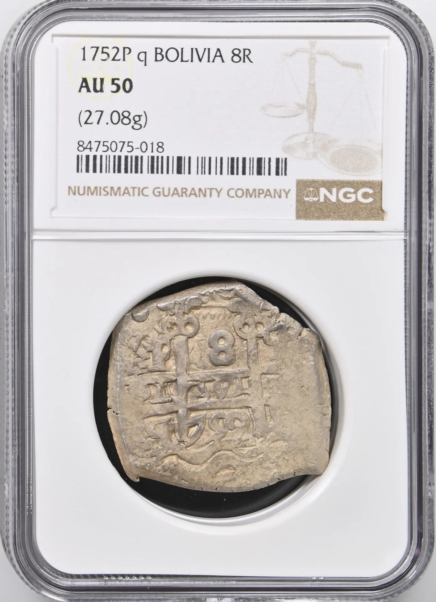 Bolivia Latin American Coins Bolivia 8 Reales 1752 P q NGC AU50 0158016 Bolivia 8 Reales 1752 P q NGC AU50 0158016Bolivia 8 Reales 1752 P q NGC AU50 0158016