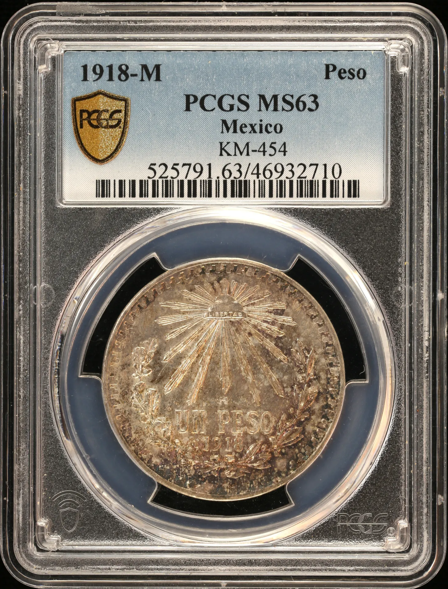 Modern Silver & Minors Peso 1918 M KM-454 PCGS MS63 0157807