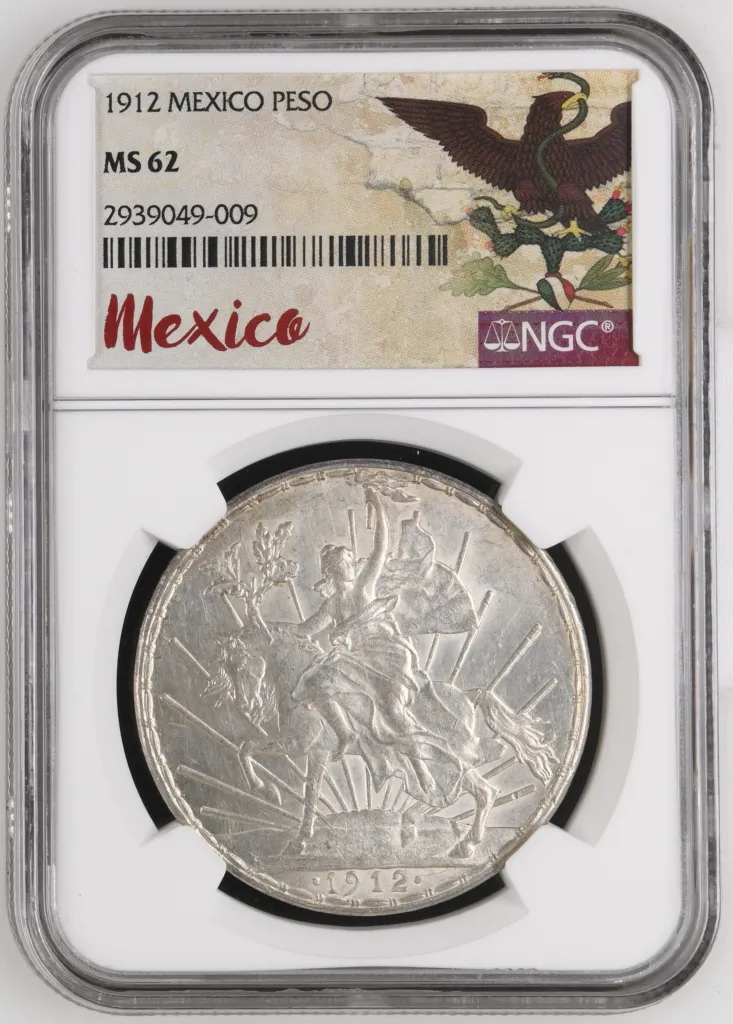 Modern Silver & Minors Peso 1912 NGC MS62 0157830