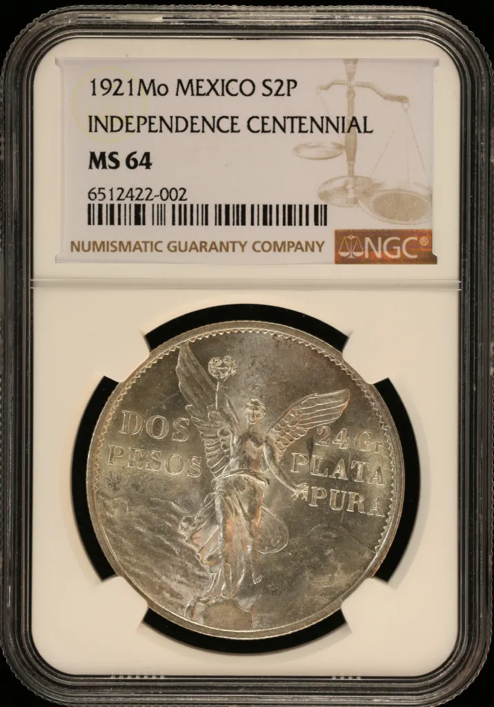 Modern Silver & Minors 2 Peso 1921 Mo NGC MS64 0157876