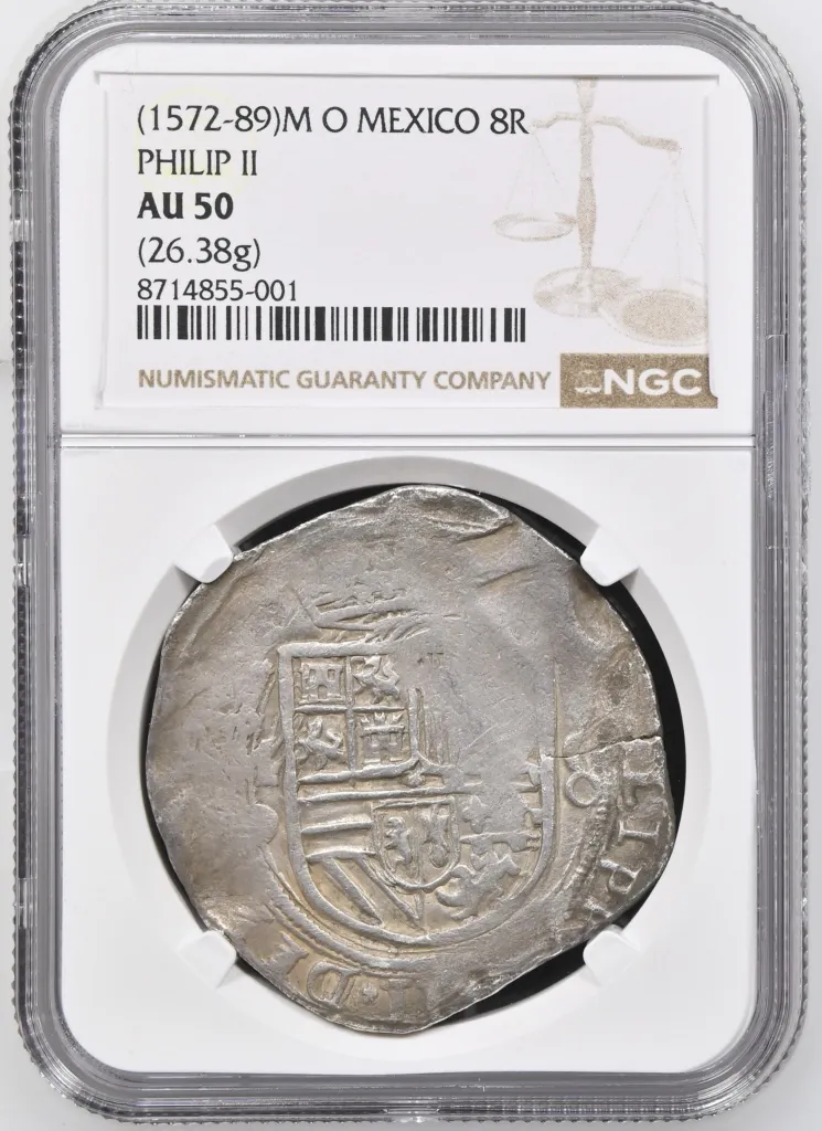 Colonial Silver & Minors 8 Reales (1572-89) M O NGC AU50 0157880