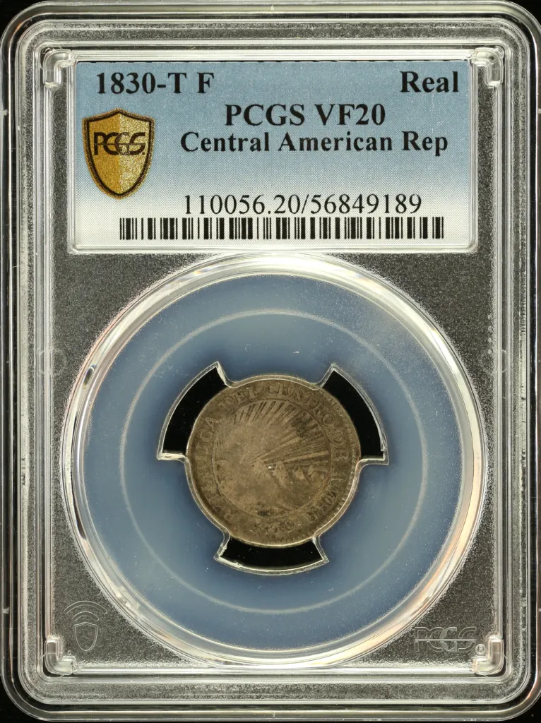 Central American Republic Honduras Real 1830 T F PCGS VF20 0157895