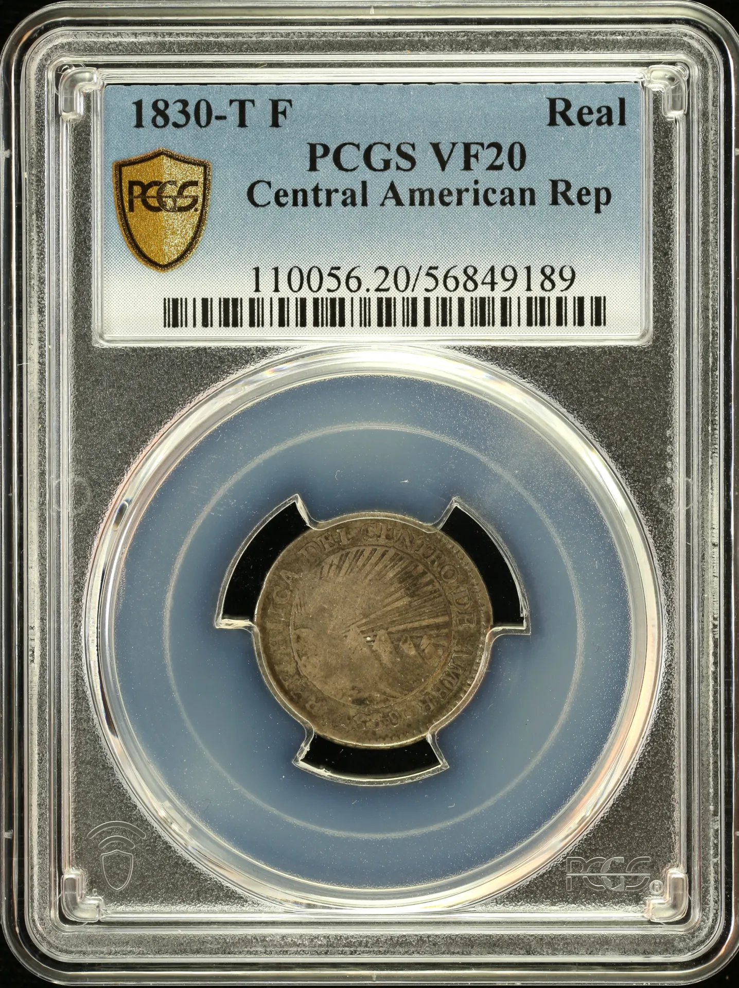 Central American Republic Honduras Real 1830 T F PCGS VF20 0157895