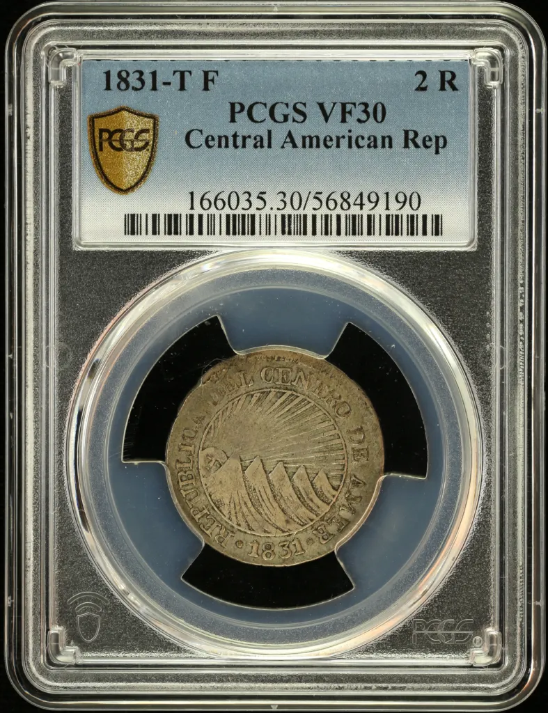 Central American Republic Honduras 2 Reales 1831 T F PCGS VF30 0157896