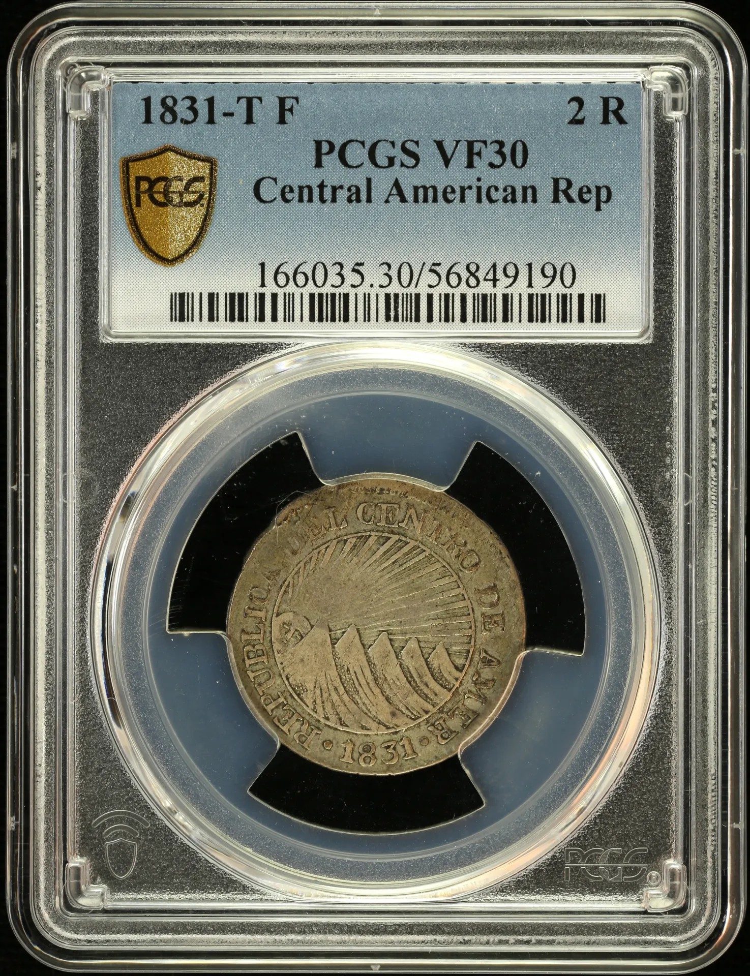 Central American Republic Honduras 2 Reales 1831 T F PCGS VF30 0157896