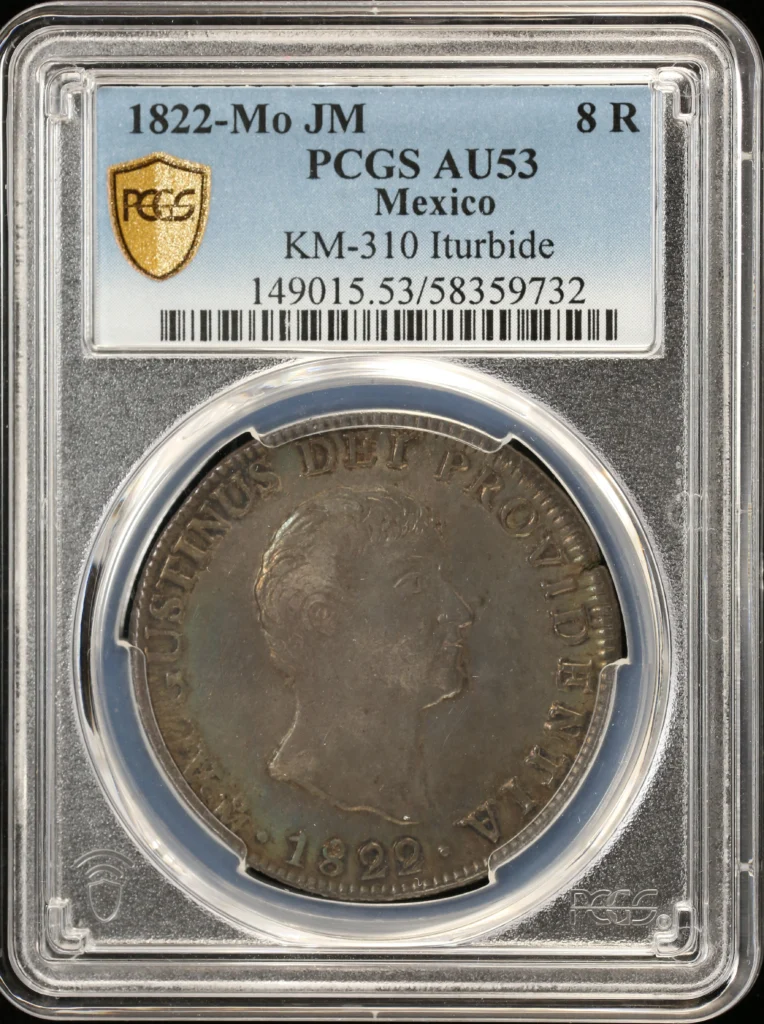 Imperial Era 8 Reales 1822 Mo JM PCGS AU53 KM-310 0157801