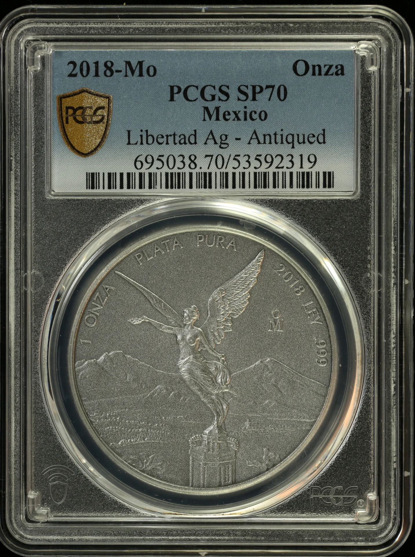 Mexican Coins Modern Silver & Minors Onza Modern Silver & Minors Antiqued Onza 2018 Mo PCGS SP70 0157865 Modern Silver & Minors Antiqued Onza 2018 Mo PCGS SP70 0157865Modern Silver & Minors Antiqued Onza 2018 Mo PCGS SP70 0157865