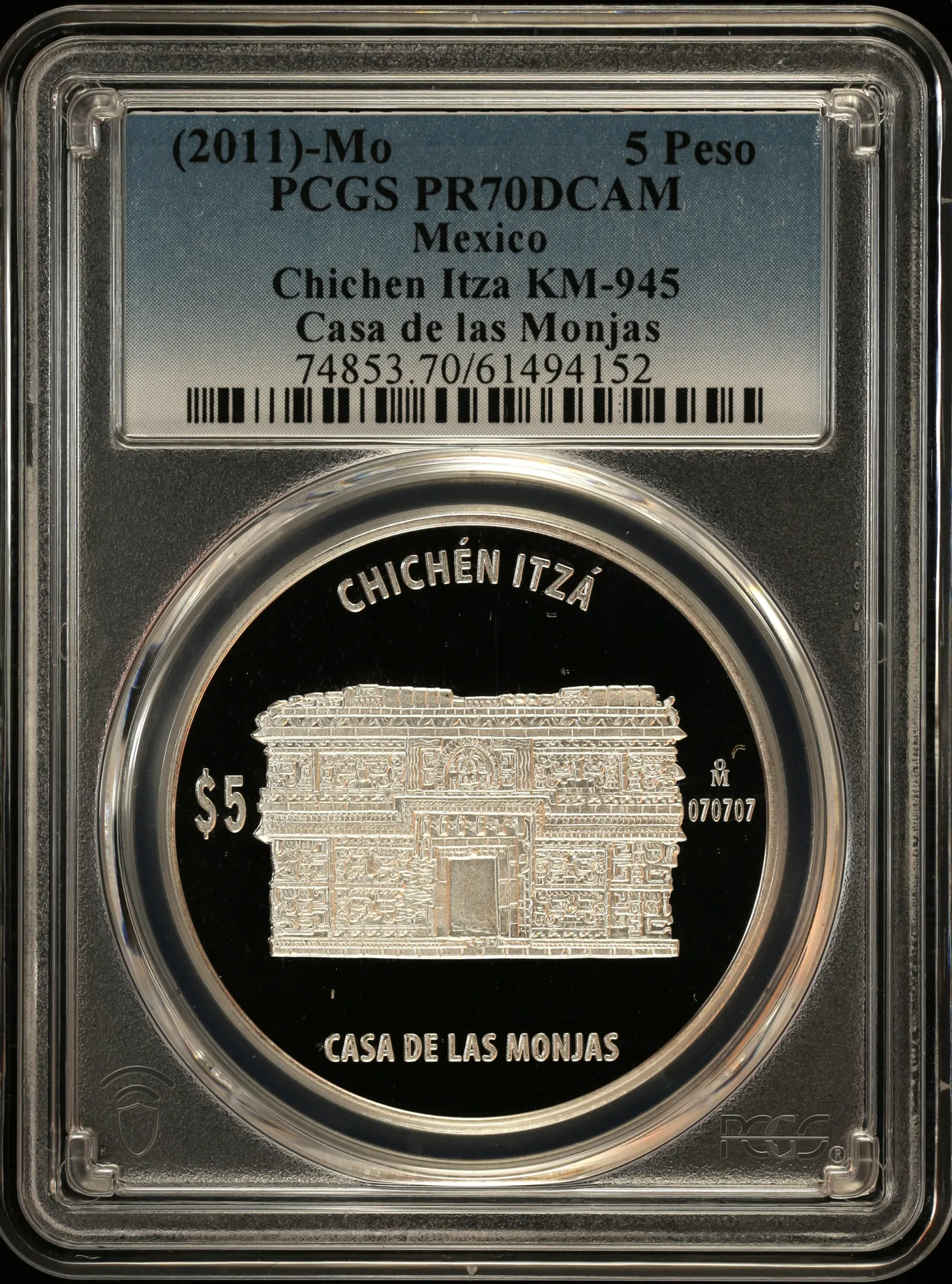 5 Peso Mexican Coins Modern Silver & Minors Modern Silver & Minors 5 Peso (2011) Mo KM-945 PCGS PR70DCAM 0156561 Modern Silver & Minors 5 Peso (2011) Mo KM-945 PCGS PR70DCAM 0156561Modern Silver & Minors 5 Peso (2011) Mo KM-945 PCGS PR70DCAM 0156561
