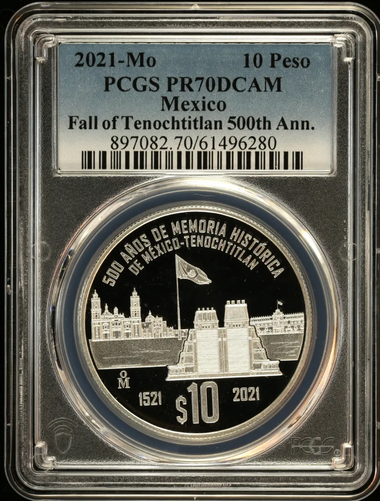 10 Peso Mexican Coins Modern Silver & Minors Modern Silver & Minors 10 Peso 2021 Mo PCGS PR70DCAM 0157610 Modern Silver & Minors 10 Peso 2021 Mo PCGS PR70DCAM 0157610