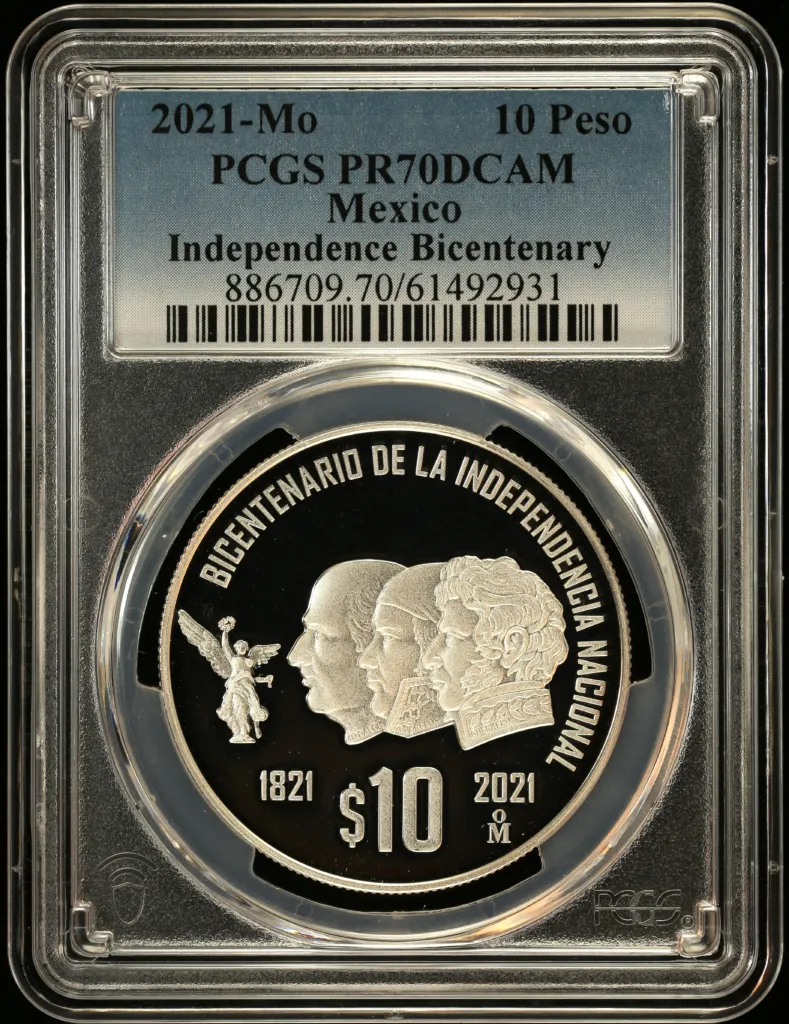 Modern Silver & Minors 10 Peso 2021 Mo PCGS PR70DCAM 0156605