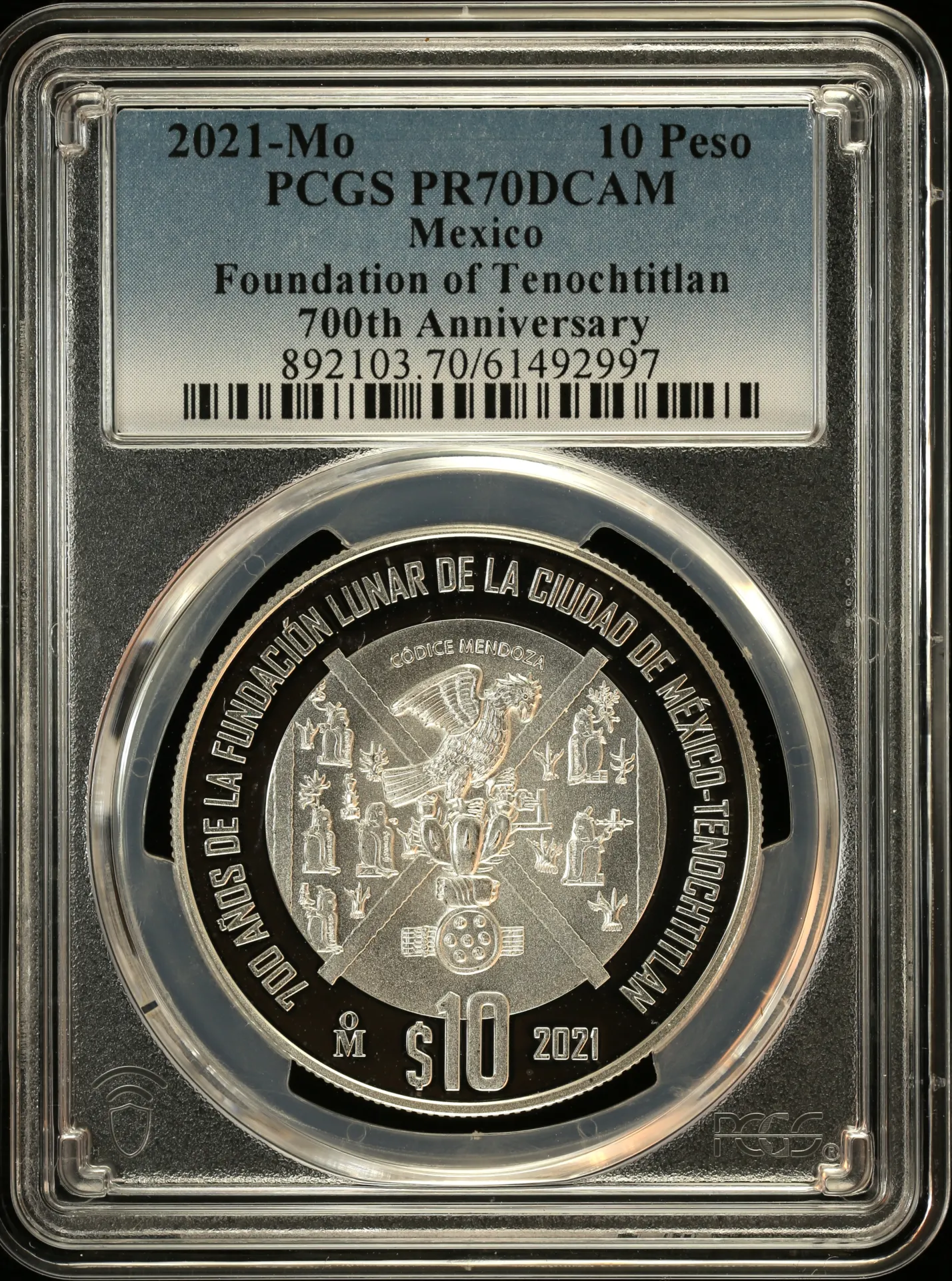10 Peso Mexican Coins Modern Silver & Minors Modern Silver & Minors 10 Peso 2021 Mo PCGS PR70DCAM 0156671 Modern Silver & Minors 10 Peso 2021 Mo PCGS PR70DCAM 0156671Modern Silver & Minors 10 Peso 2021 Mo PCGS PR70DCAM 0156671
