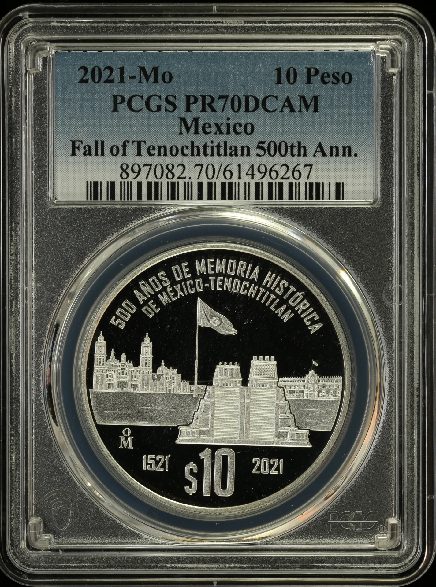 10 Peso Mexican Coins Modern Silver & Minors Modern Silver & Minors 10 Peso 2021 Mo PCGS PR70DCAM 0157597 Modern Silver & Minors 10 Peso 2021 Mo PCGS PR70DCAM 0157597Modern Silver & Minors 10 Peso 2021 Mo PCGS PR70DCAM 0157597